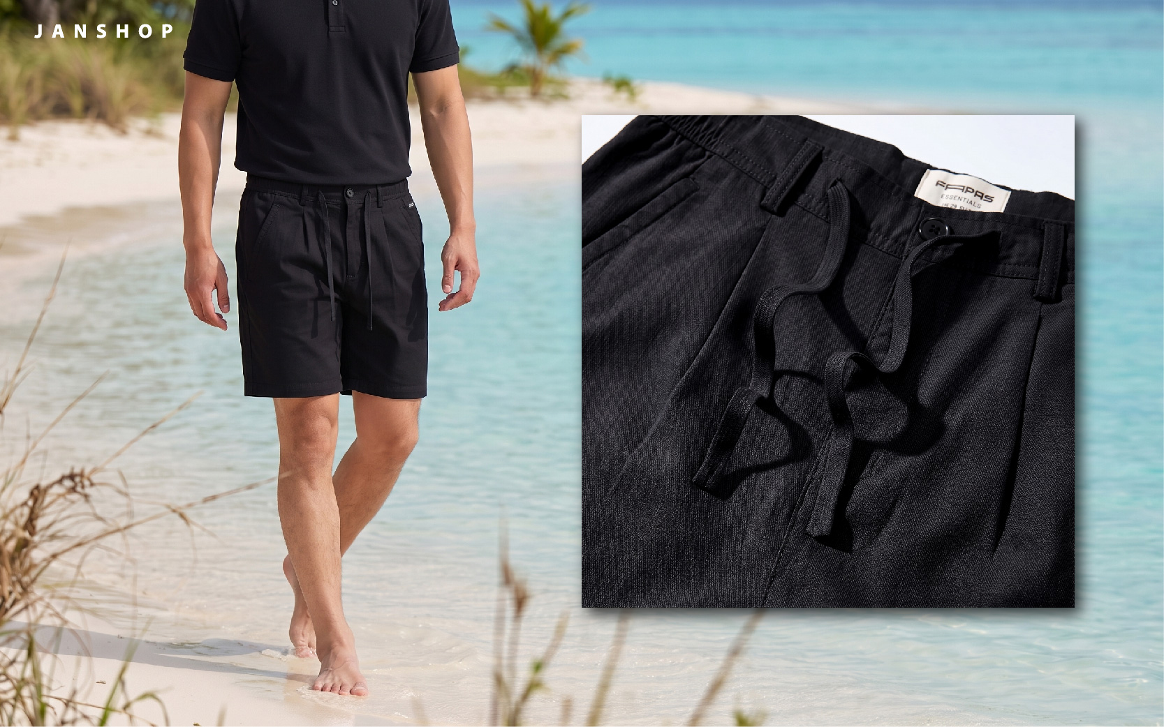 ảnh quần short linen phối đồ mùa hè