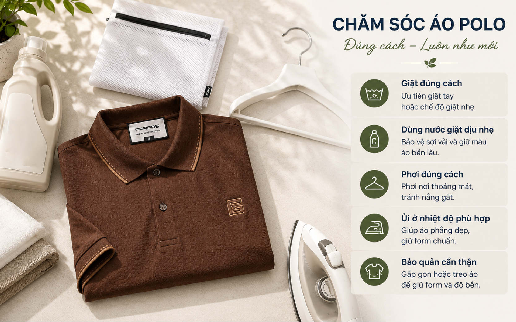 cách phơi áo polo giữ form