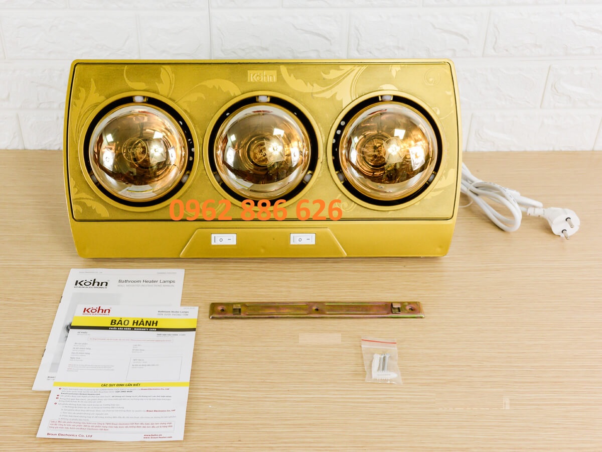 Đèn sưởi Kohn 3 bóng vàng