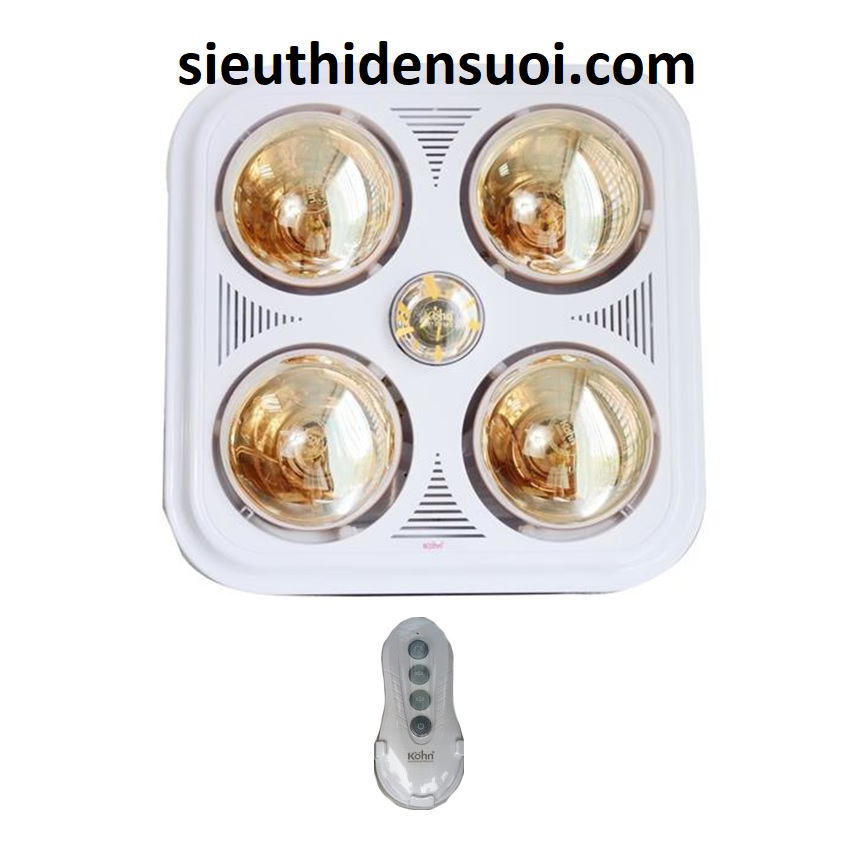 Đèn sưởi Kohn 4 bóng có điều khiển