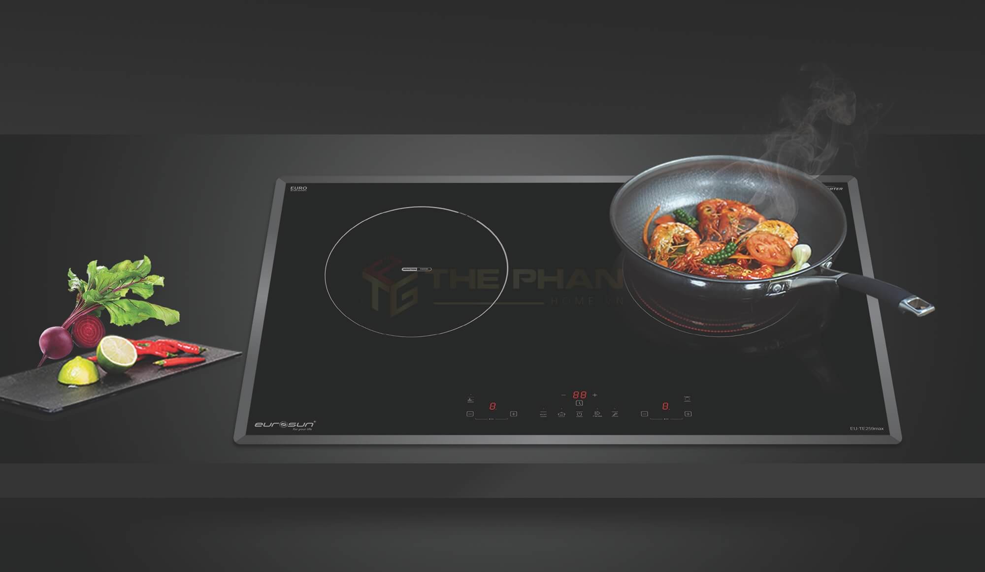 Hình ảnh thực tế của Bếp Điện Từ Đôi Eurosun EU-TE259Max - Inverter thông minh, Cảm ứng từ + Hồng ngoại