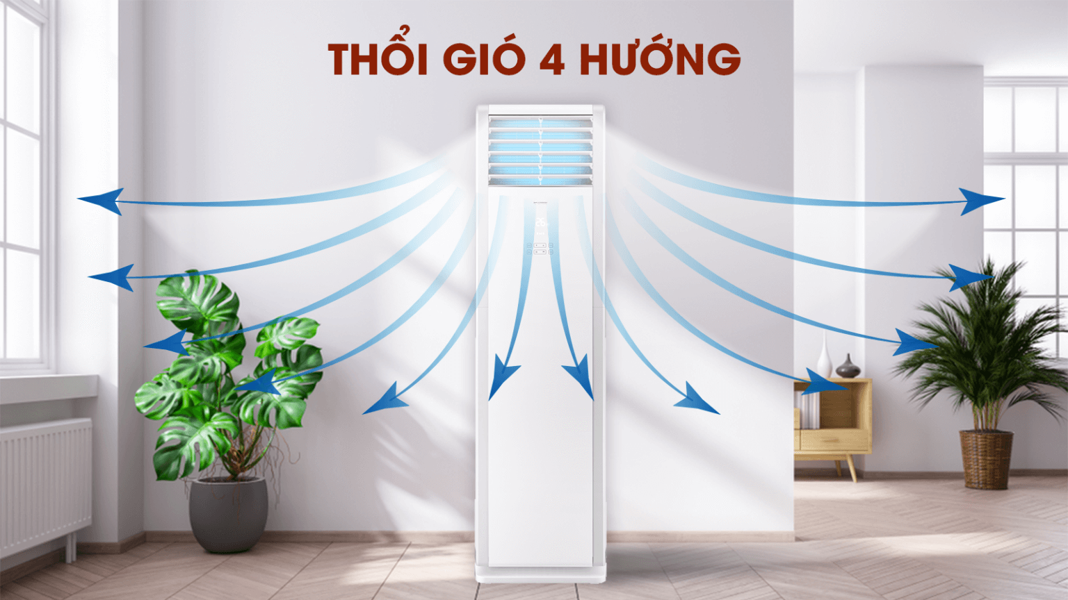 Điều Hòa Tủ Đứng GREE Wifi T-Fresh - Thổi gió 4 hướng