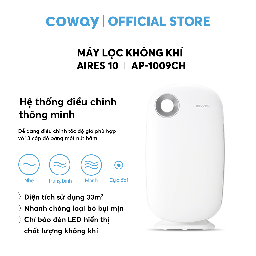 Máy Lọc Không Khí COWAY AIRES 10 AP-1009CH sở hữu nhiều tính năng thông minh.