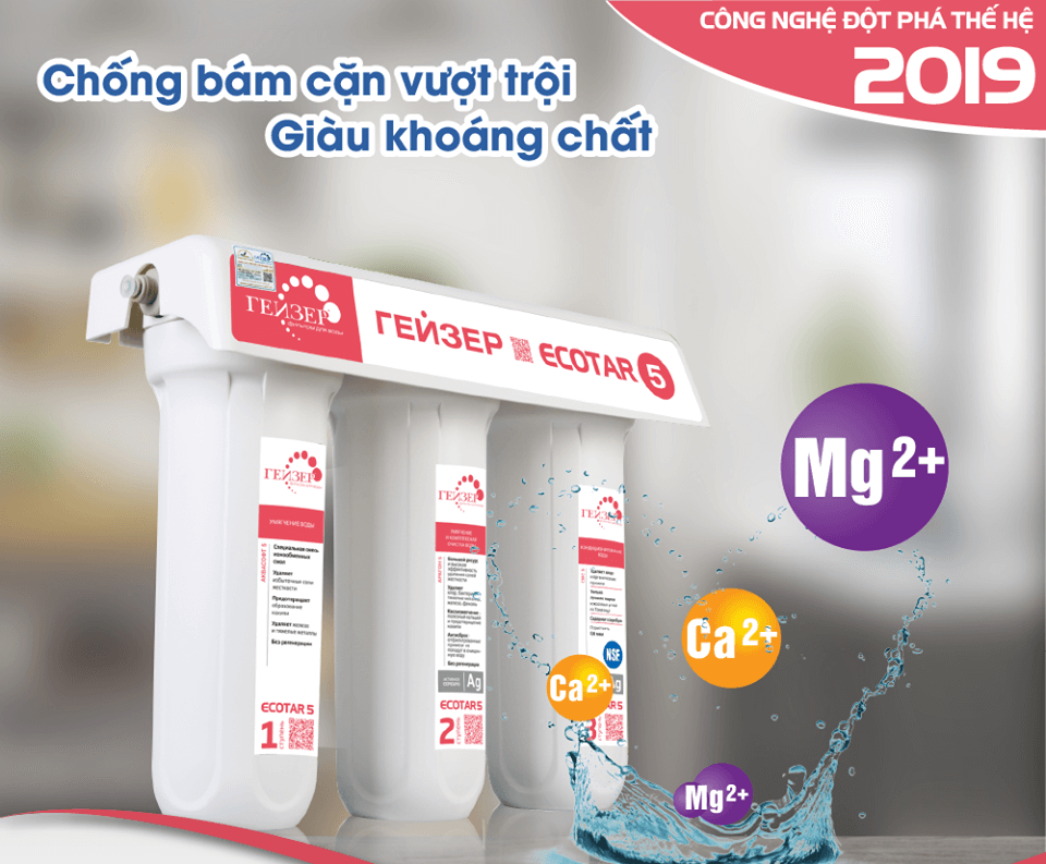 Máy Lọc Nước Nano Geyser ECOTAR 5 chống bám cặn vượt trội hơn các dòng máy khác.