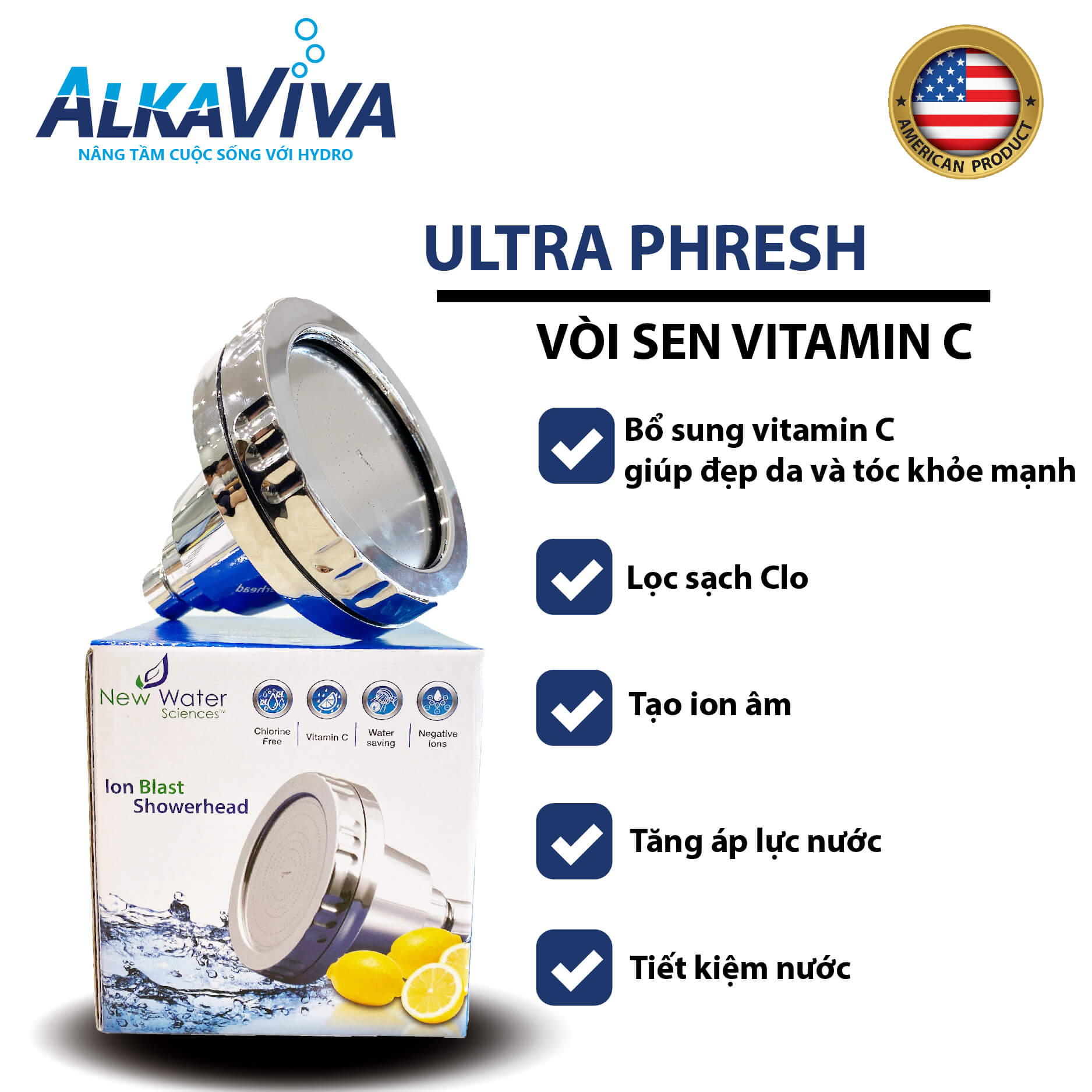 Vòi Hoa Sen Kết Hợp Lọc Nước ALKAVIVA ULTRA PHRESH có nhiều lợi ích và chăm sóc sức khoẻ cho gia đình bạn.