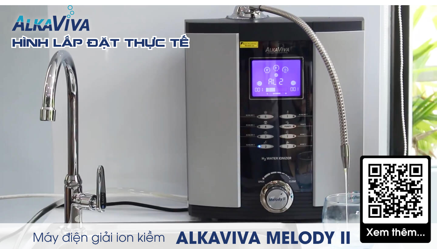 Máy Lọc Nước Điện Giải Ion Kiềm Giàu Hydro ALKAVIVA MELODY II - Hàng chính hãng Nhập khẩu - THE PHAN HOME