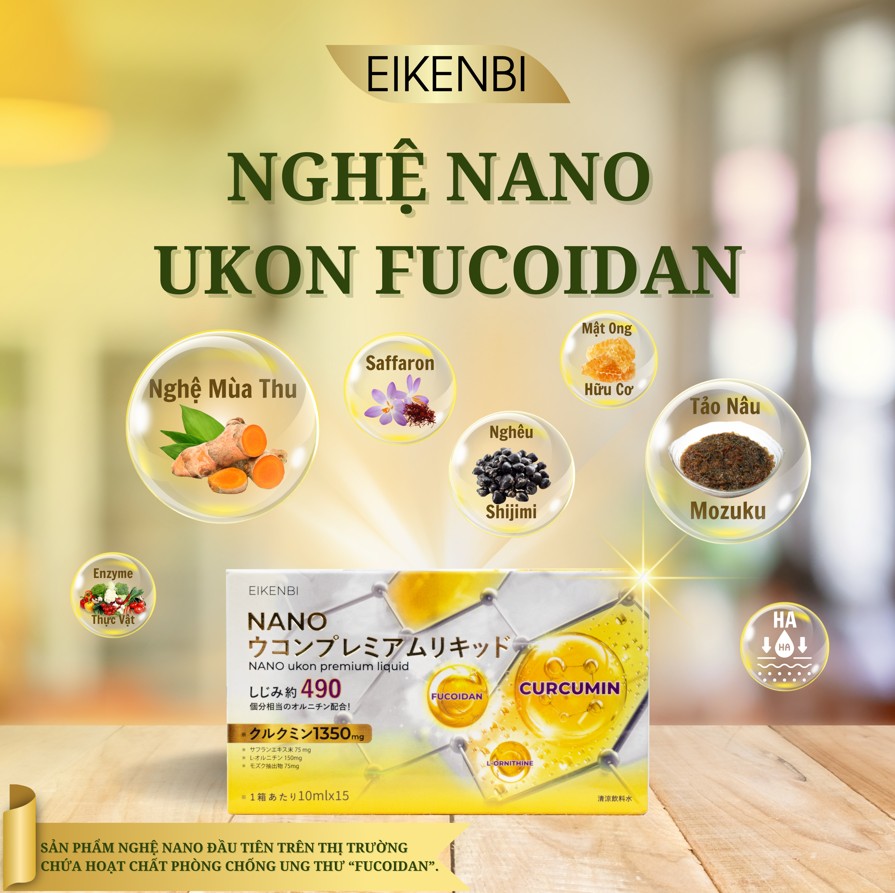 Thành phần của nước uống nghệ Nano Curcumin Fucoidan Eikenbi