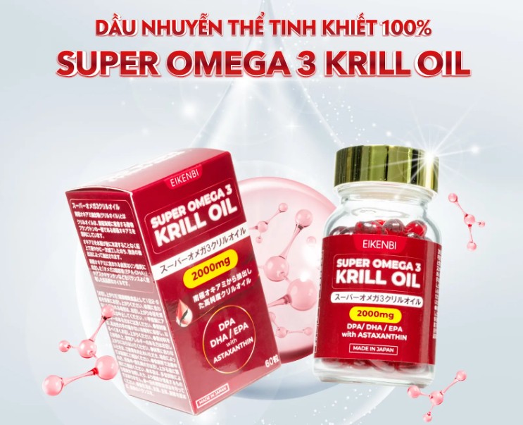 Viên uống dầu Nhuyễn thể siêu Omega-3 Krill Oil Eikenbi