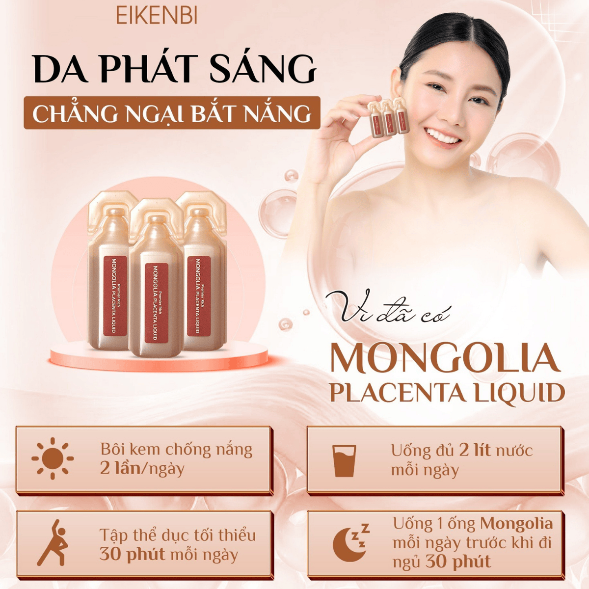 Hướng Dẫn Sử Dụng Mongolia Placenta Liquid Eikenbi