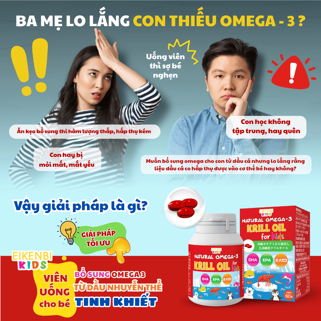 Dầu Nhuyễn Thể Natural Omega-3 Krill Oil Eikenbi Kids