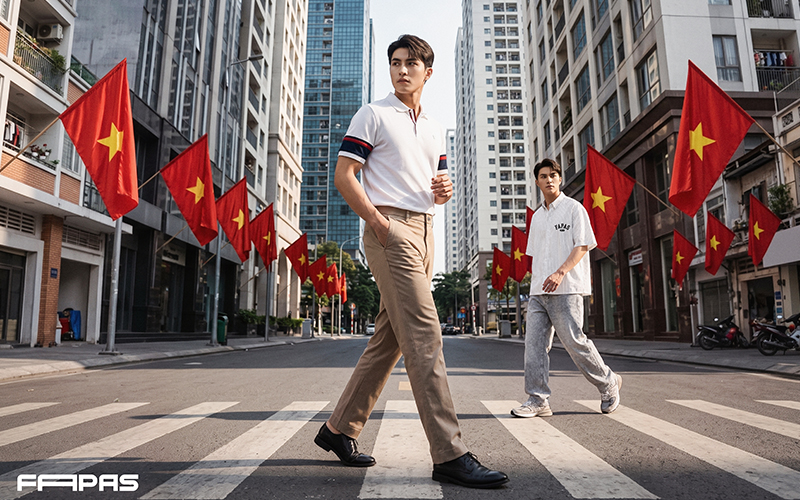 Hòa cùng không khí Đại Lễ 2/9 với những outfit nam trẻ trung, chỉn chu, phù hợp cho những ngày nghỉ lễ và dạo phố.
