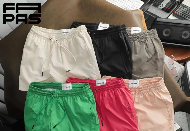 Quần short đi biển nam vải cotton