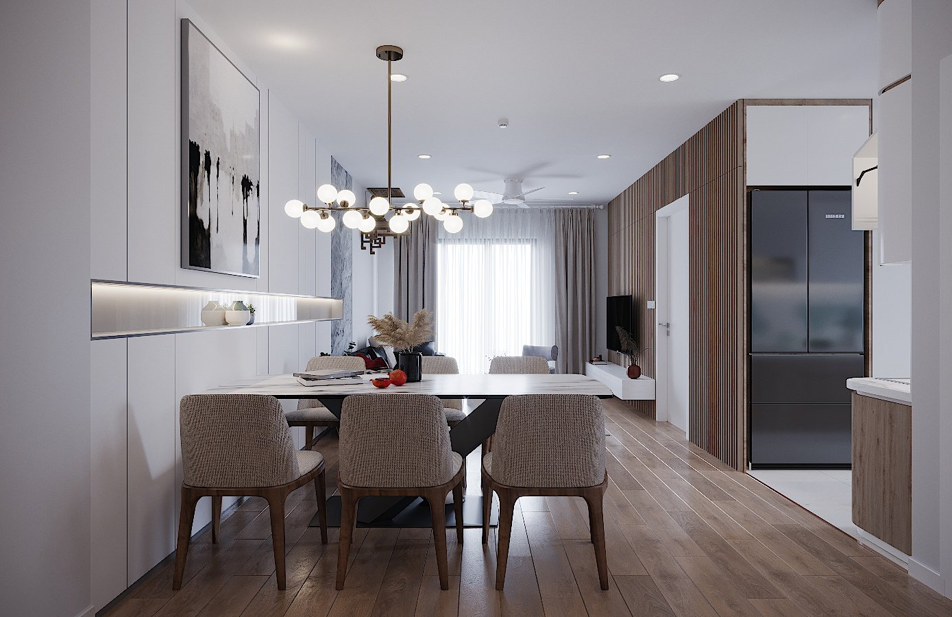 Thiết kế nội thất chugn cư 90m2 VinHomes Smart City