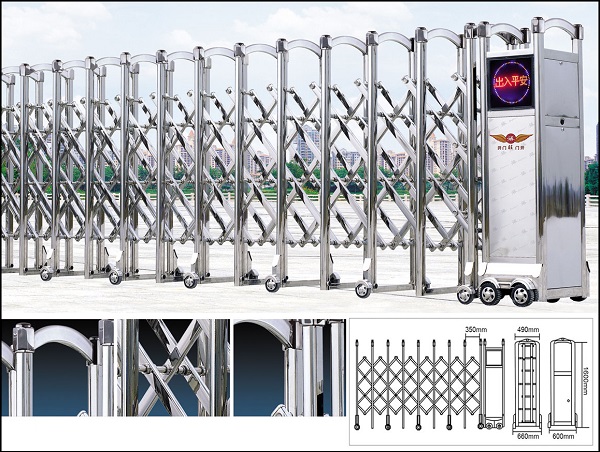 Cửa cổng xếp inox điện