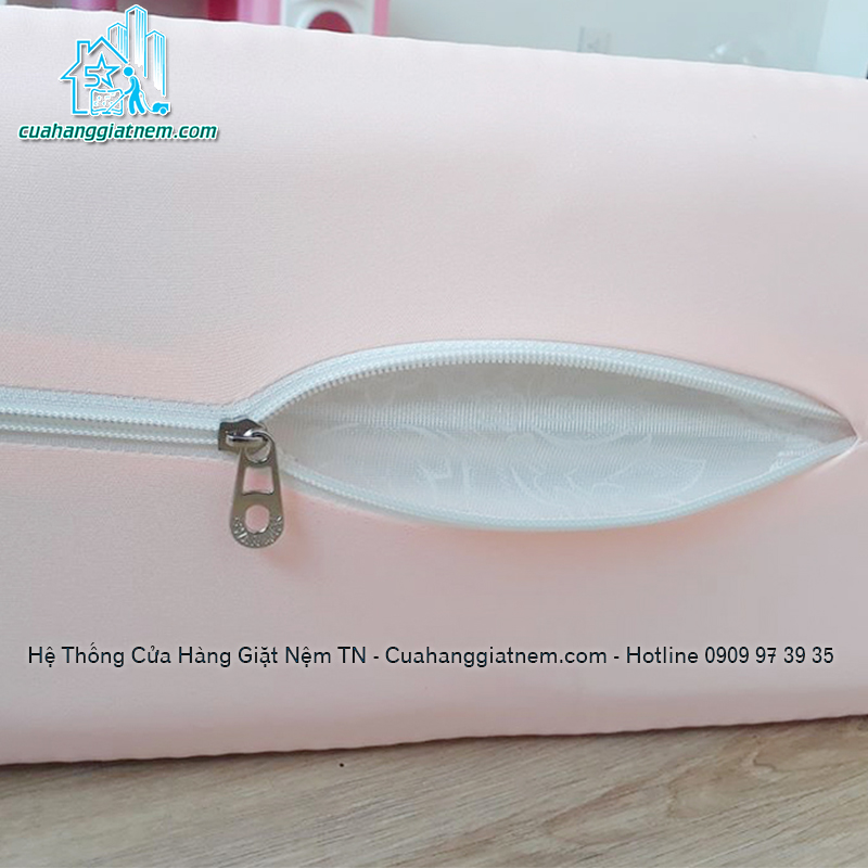 Áo bọc nệm 2 mặt vải thun trơn màu hồng nhạt kích thước theo yêu cầu