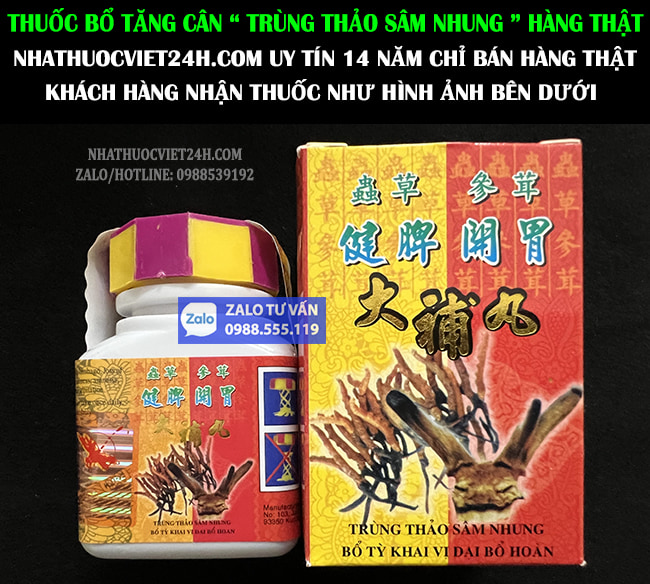 THUỐC TĂNG CÂN TRÙNG THẢO SÂM NHUNG NHẬP CHÍNH HÃNG MALAYSIA