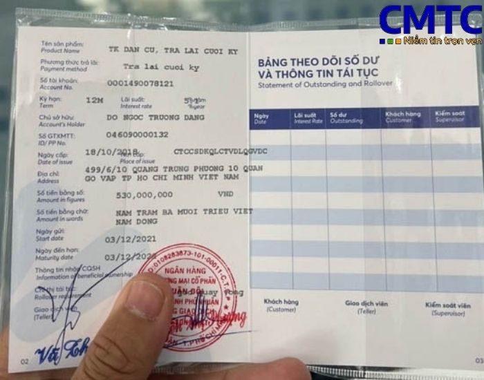 Hồ sơ khi thực hiện dịch vụ làm sổ tiết kiệm tại Lâm Đồng