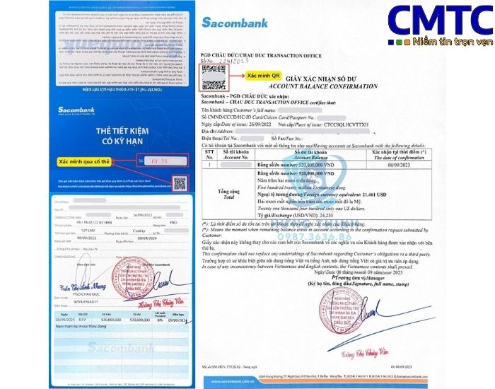 Cơ quan lãnh sự có xác thực sổ tiết kiệm không