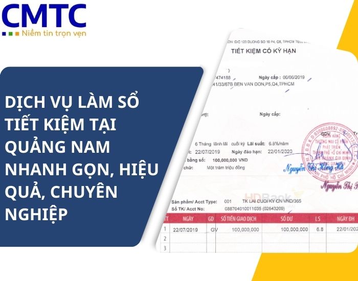 Dịch vụ làm sổ tiết kiệm tại Quảng Nam