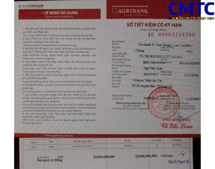 Thời gian khi thực hiện dịch vụ làm sổ tiết kiệm tại Thanh Hóa