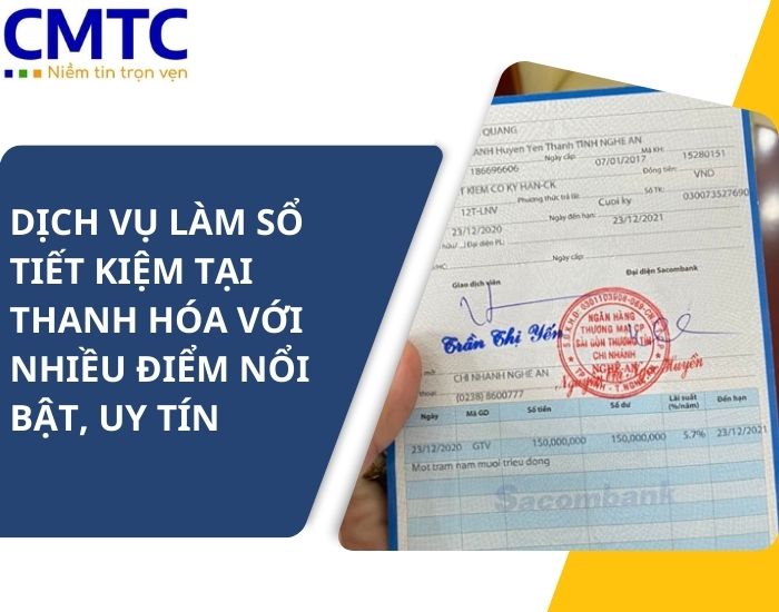 Dịch vụ làm sổ tiết kiệm tại Thanh Hóa