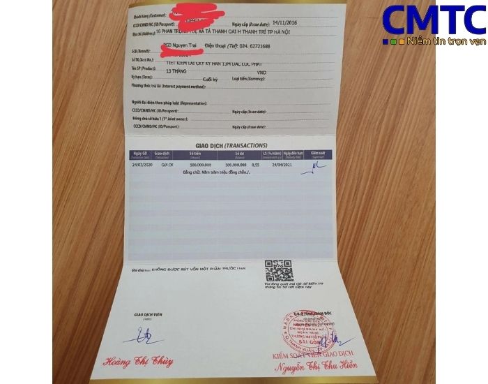 Dịch vụ làm sổ tiết kiệm tại Trà Vinh