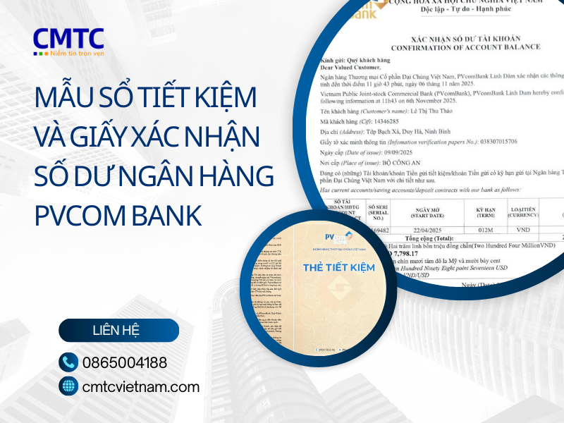 Mẫu giấy xác nhận số dư của PVcom Bank