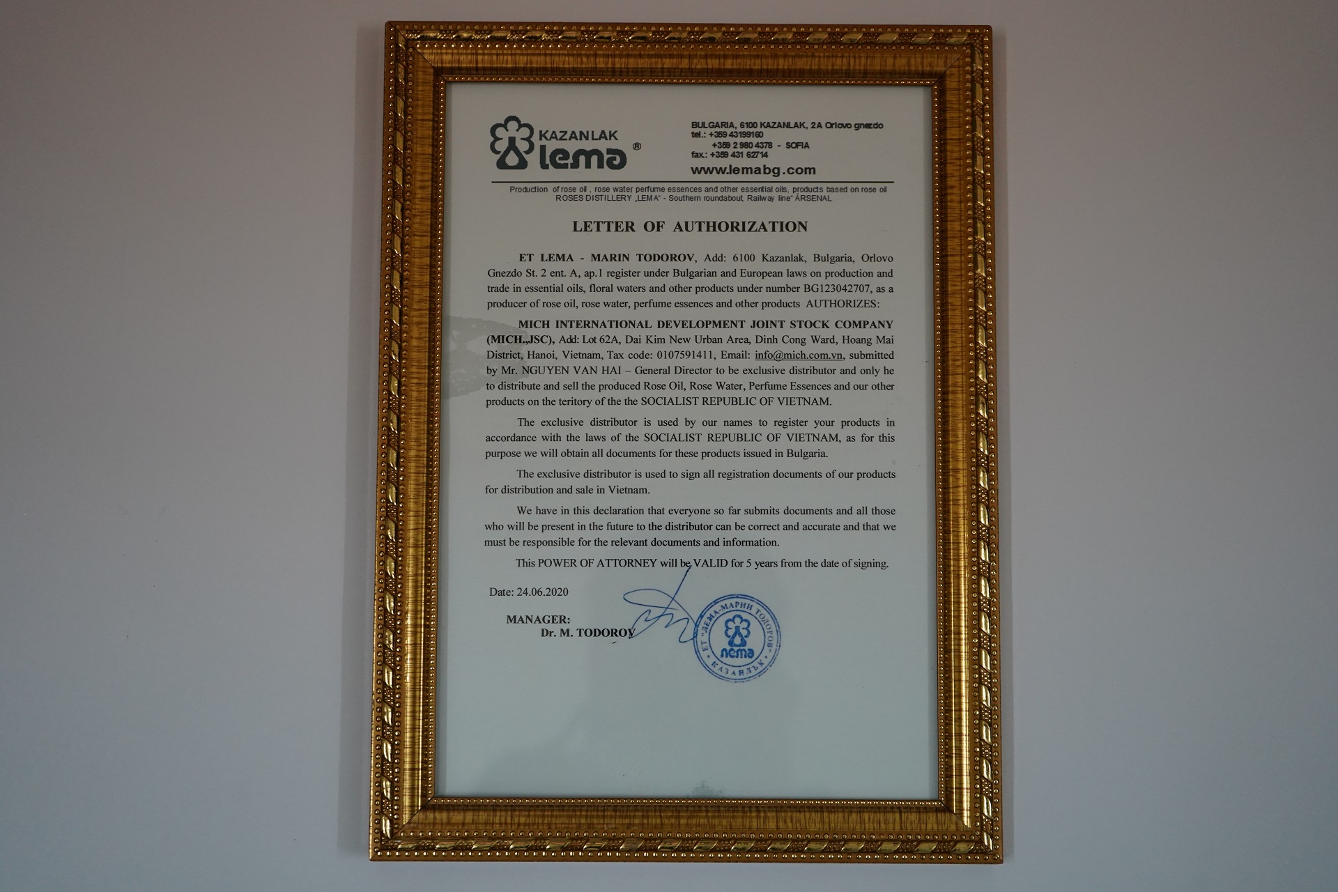 chứng nhận độc quyền lemavietnam