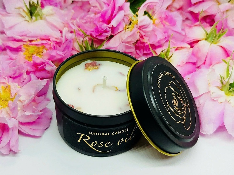 Nến thơm tinh dầu hoa hồng Lema