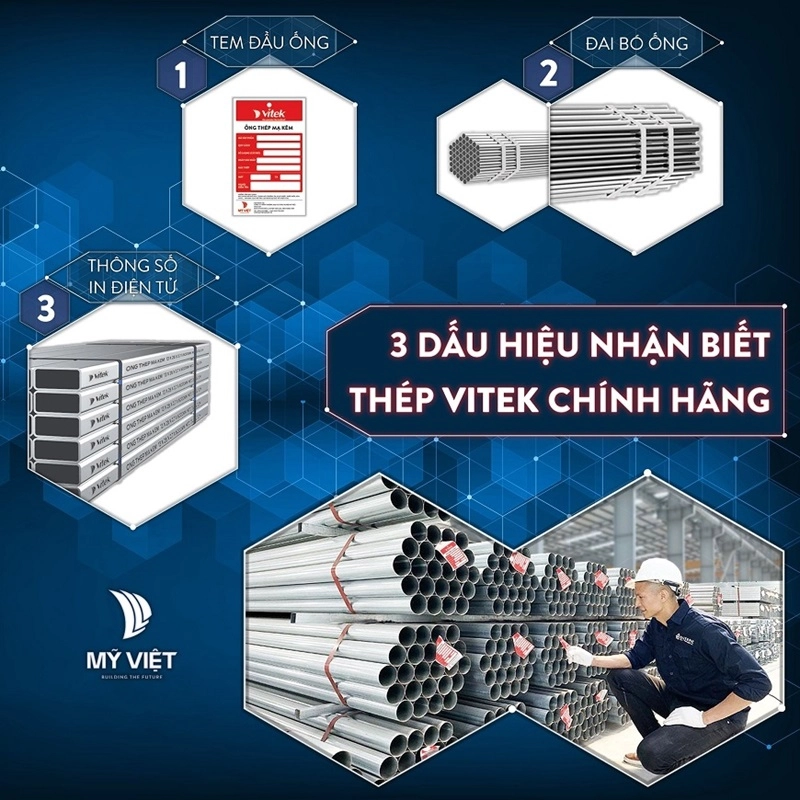 Dấu hiệu nhận biết ống thép mạ kẽm Vitek chính hãng