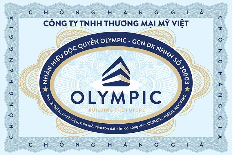 Tem Olympic được dán trên các sản phẩm hàng chính hãng
