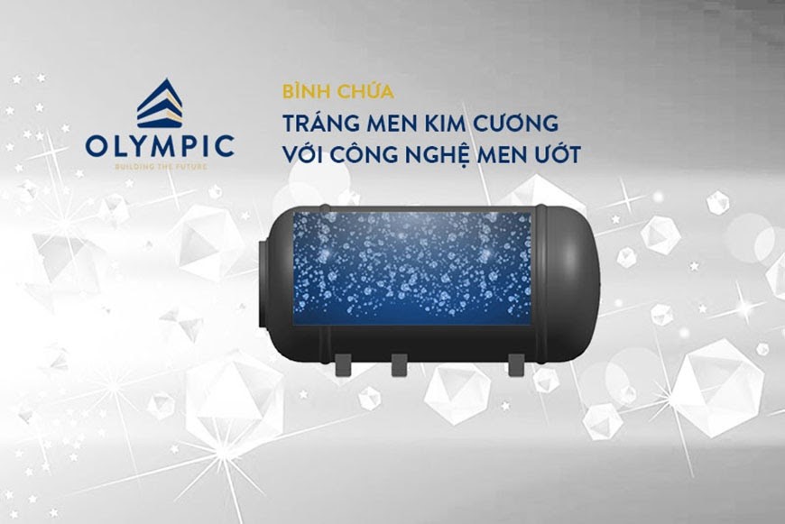 Bình nước nóng Olympic cao cấp được tráng men kim cương siêu bền