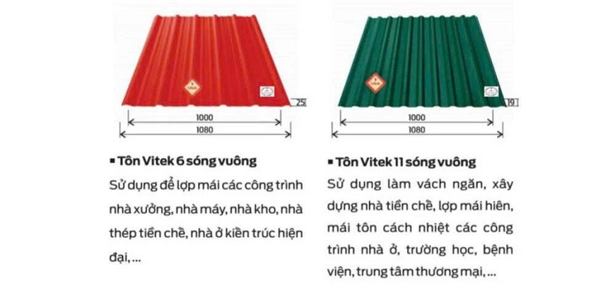 Tôn chống cháy Vitek với đa dạng mẫu mã và màu sắc phù hợp với mọi công trình