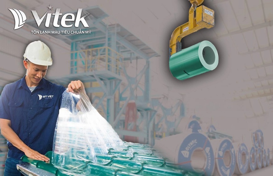 Lớp bề mặt tôn Vitek làm từ nguyên liệu cuộn tôn Vitek chất lượng cao