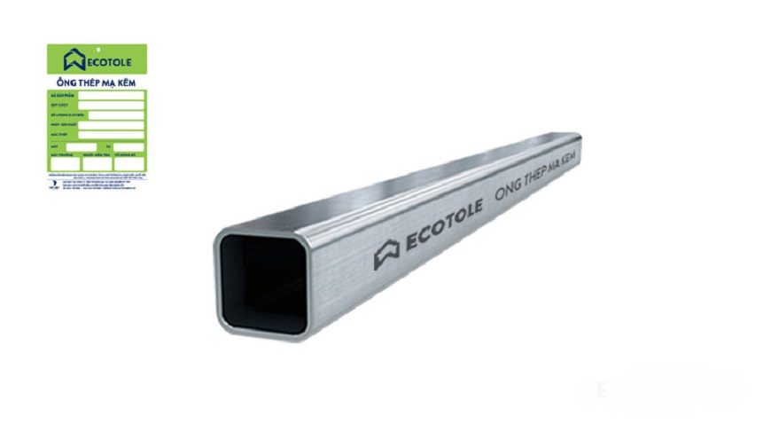 Thép hộp mạ kẽm Ecotole có lớp mạ kẽm dày bảo vệ công trình khỏi tác động của môi trường