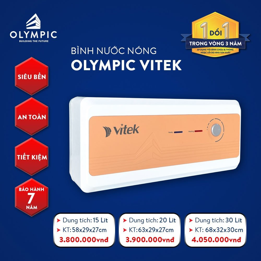 Bình nước nóng Olympic Vitek đem lại lợi ích vượt xa tầm giá
