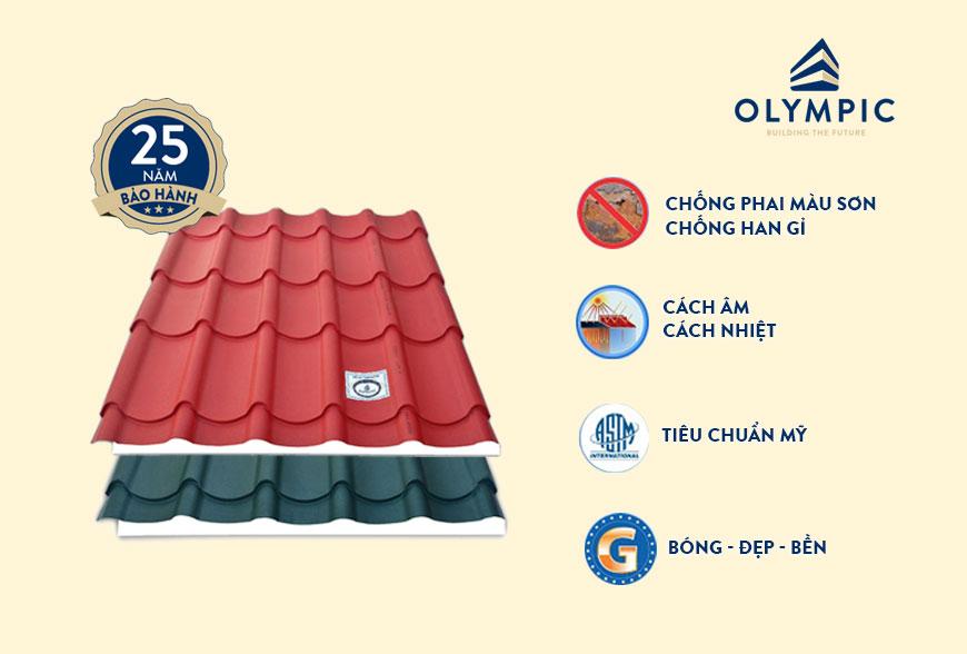 Chính sách bảo hành tôn Olympic lên đến 25 năm mang đến an tâm cho người sử dụng