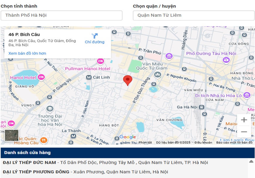 Danh sách hệ thống đại lý gần bạn nhất