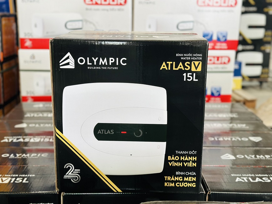 Bình nóng lạnh Olympic Atlas 15 lít – Giải pháp nước nóng tiện lợi và an toàn cho gia đình