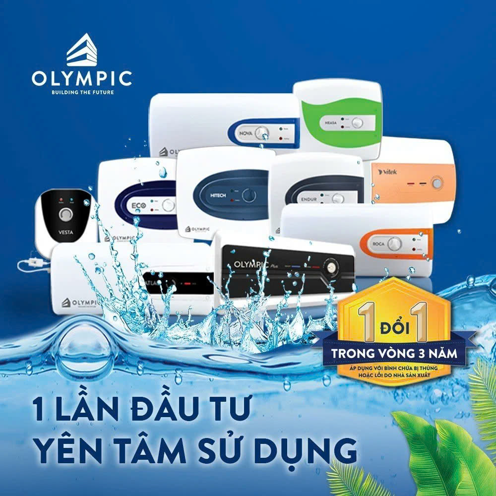 Nhờ những ưu điểm vượt trội về thiết kế, công nghệ và độ bền, bình nước nóng Olympic đã và đang trở thành lựa chọn hàng đầu của hàng triệu gia đình Việt Nam