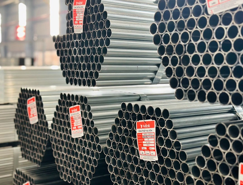 Ống thép tròn mạ kẽm Vitek được thiết kế quy mô lớn với chất lượng đồng bộ