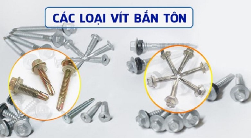 Các loại vít bắn tôn phổ biến trên thị trường