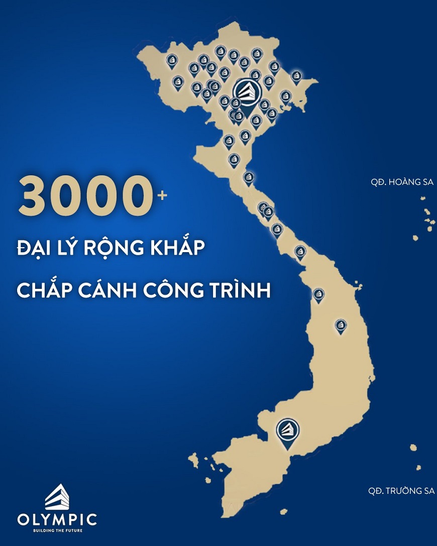 Mỹ Việt có hơn 3000 cửa hàng đại lý phân phối các sản phẩm thép trải dài từ Bắc vào Nam