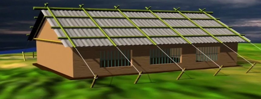 Sử dụng nẹp để gia cố mái