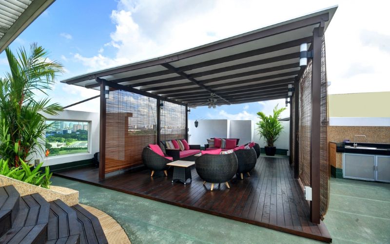 Mái tôn chống nóng sân thượng đẹp cho những ngôi nhà thiết kế hiện đại