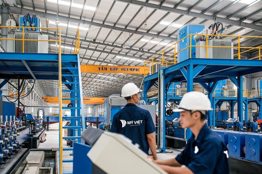 Nhà máy sản xuất tôn mạ lạnh Olympic hiện đại của Mỹ Việt