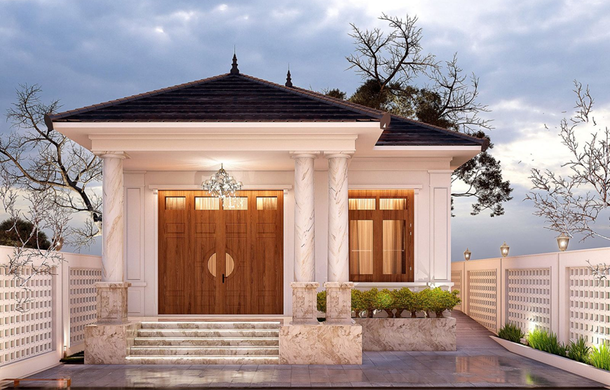 Hệ thống đèn LED ngoại thất giúp công trình nhà mái chữ A thêm lộng lẫy và xa hoa