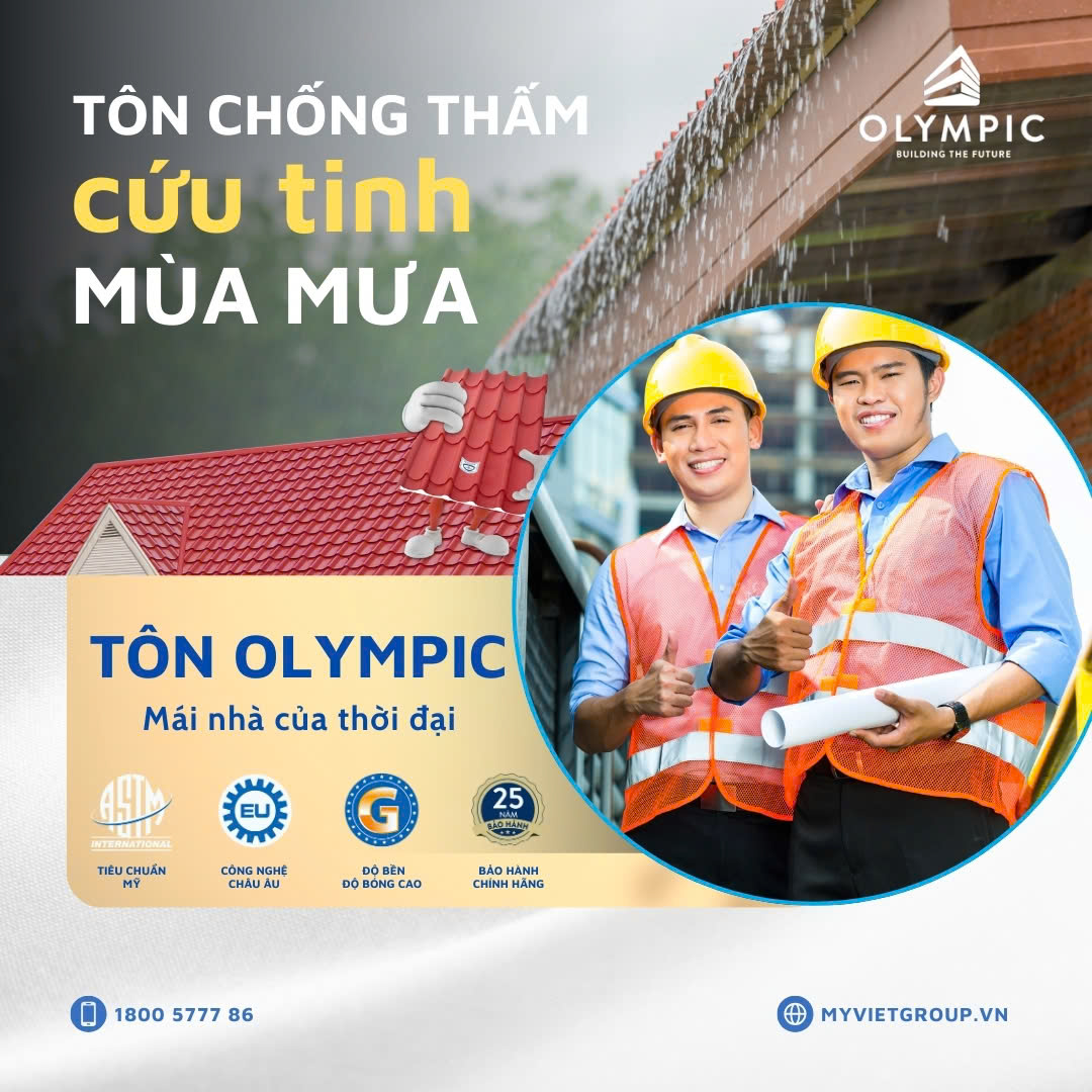 Tôn chống thấm Olympic - Cứu tinh mùa mưa bão