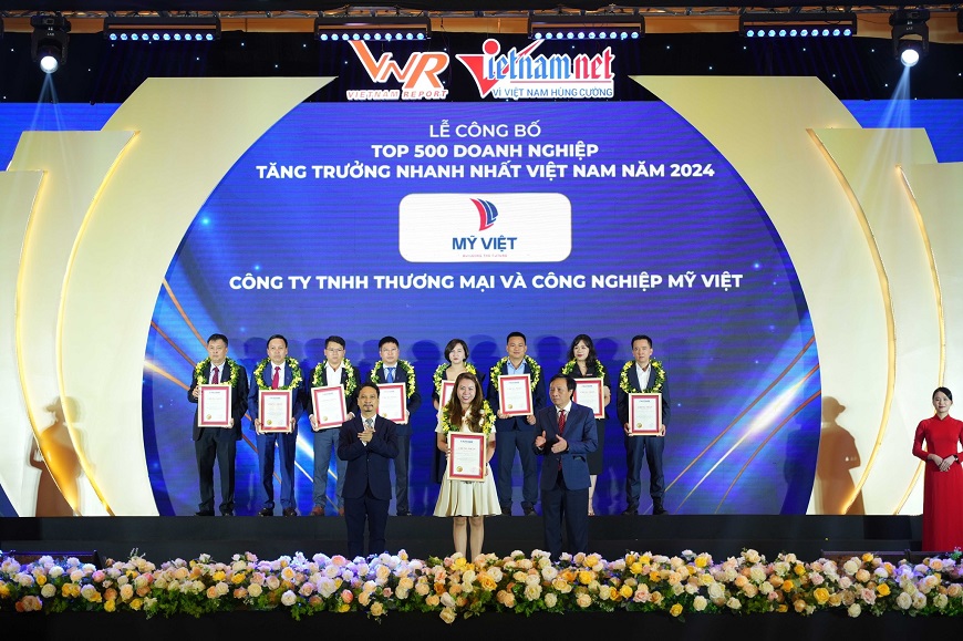 Công ty TNHH Thương mại và Công nghiệp Mỹ Việt lọt top 500 doanh nghiệp tăng trưởng nhanh nhất Việt Nam năm 2024