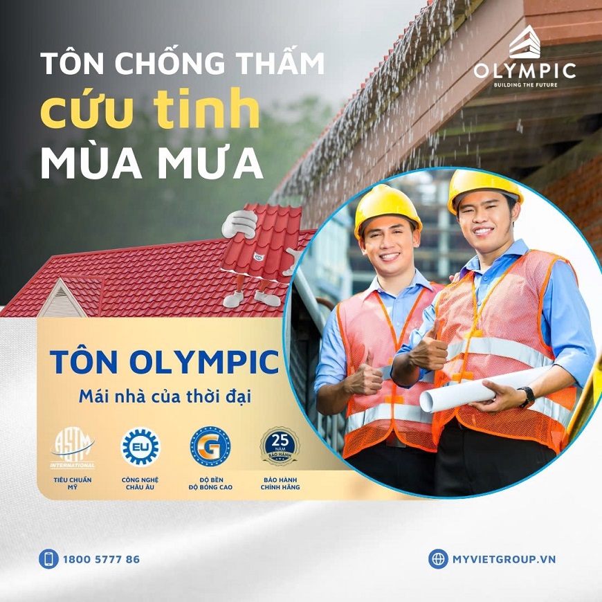Mùa mưa hay bão không lo ngại vì tôn Olympic được kiểm định về chất lượng và luôn chứng tỏ được sức mạnh trong mọi điều kiện khí hậu